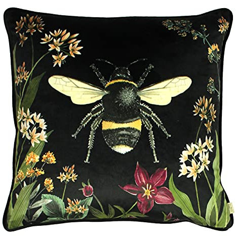 Evans Lichfield Midnight Garden Cushion Cover, Bee, 43 x 43cm