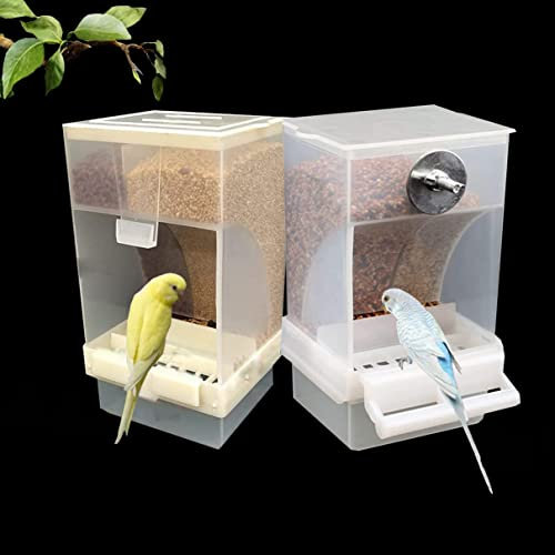 Sipiris Automatischer Futterspender für Vögel 2PCS Futterspender Vögel Futterautomat Vogelkäfig Automatischer Futterspender Vogel für Wellensittiche Kanarienvögel Lebensmittelbehälter (425g＋270g)