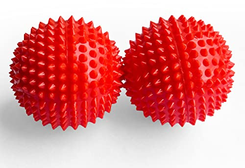 2x DBT Skills Igelball | Magnetischer Hochstress Akupressurball | Rot matt | 47mm Durchmesser | zum Stressabbau oder zur Massage, gegen Anspannung und für mehr Beweglichkeit und Konzentration