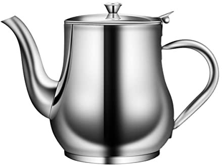 LEIYTFE Fettbehälter Öl Sieb Topf Fettkanne Und Lagerung Edelstahl-Ölfiltertopf Zum Kochen Mit Staubgeschütztem Deckel, Ölsammelbehälter Ohne Tropfnase (Size : 1L)