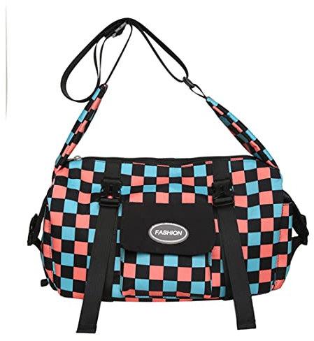 POPOTI Bolso Bandolera Mujeres, Bolsas de Hombro Mano Nylon Impermeable Totalizador del Monedero Mochila Escolar Portátil Billetera Multifuncional Crossbody Bag (Azul)