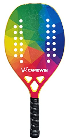 Racchetta da Beach Tennis in Fibra di Carbonio Grit Face, Eva Memory Foam Core Racchetta Professionale da Beach Tennis con Borsa per Il Trasporto, Attrezzatura per Sport da Spiaggia