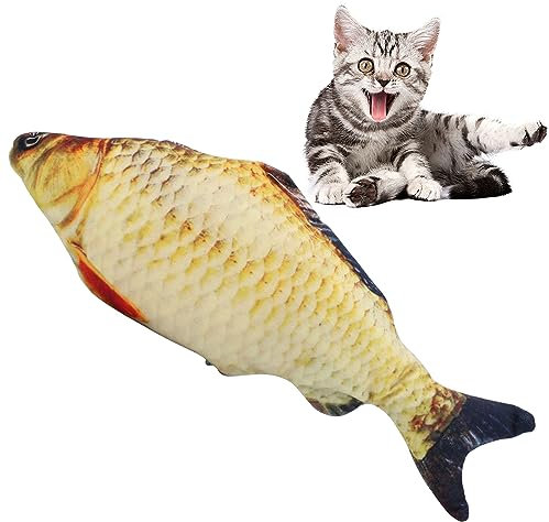 RZMZBY Katzenspielzeug Fisch mit Katzenminze,Katzen Beschäftigung/Cat Toy/Cat Fish,waschbares Plüschtier für Katzen mit Minzekissen für Katze und Haustiere zum Spielen Treten