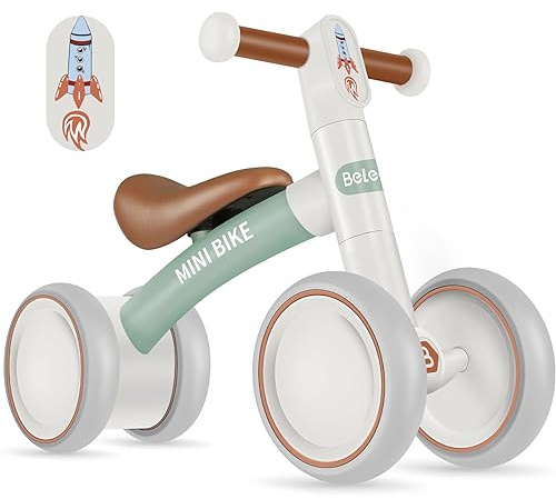 BELEEV Kinder Laufrad ab 1 Jahr, Lauflernrad für 10-24 Monate Baby, Balance Bike ohne Pedal mit 4 Rädern für Jungen und Mädchen Erstes Fahrrad, Geschenke für 1 Jahre Kleinkind