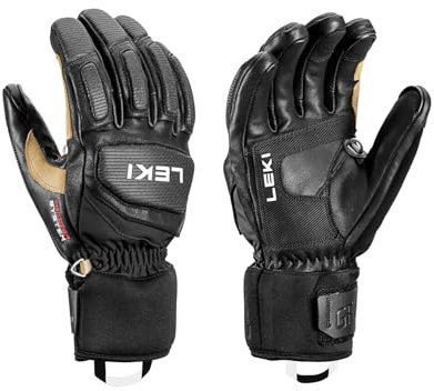 LEKI Griffin Pro 3D Handschuhe Skihandschuhe Fingerhandschuhe (schwarz-braun, 10.0)