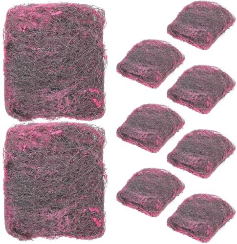 10 Pack Scouring Pad Stainless Steel Sponges Utensil Cleaning Sponges Steel Wool Soap Pads Utensil Cleaning Scrubber Steel Wool Scrubber Cleaning Ball Brush Pot Soap