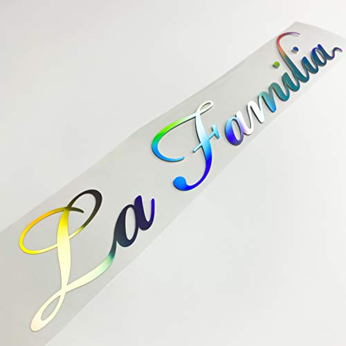Auto Aufkleber La Familia Tuning Sticker für Familienauto Familienkutsche Heckscheibe Frontscheibe Karosserie Wohnmobil Bus Motorrad (Matt Schwarz)