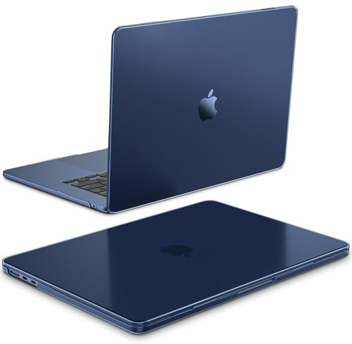 Fintie Hülle Kompatibel mit MacBook Air 15 Zoll M5 M4 M3 M2 (2026-2023) | A3448 A3241 A3114 A2941 [100% Entspricht der Offiziellen Farbe] Premium Ultradünne Matte Hartschale Schutzhülle, Mitternacht