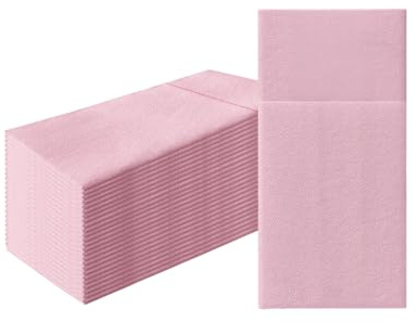 PAW Linen Feel Pocket Napkins 1/8 Fold, 25 Pack - Light Pink