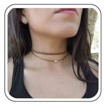 Xmsrn Vintage Geschichtet Wildleder Choker Halskette Gothic Leder Halskette Braun Samt Choker Halskette Silber Perlen Kette Halskette Retro Halskette Schmuck Für Frauen Und Mädchen (braun)