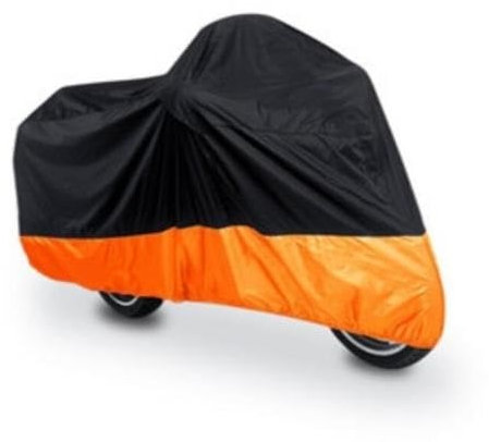 Motorradabdeckung Motorradabdeckung passend for BMW Honda Harley V-ROD Street Glide Electra Glide Ultra Classic Road King Touring Sportster Bikes Abdeckung Motorrad Plane(Color:Black and silver,Size:3