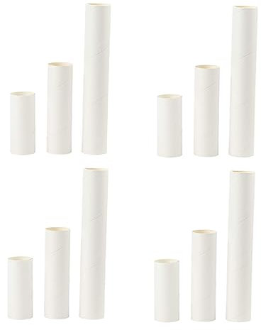 KONTONTY 24stücke Kraftpapier-röhren Weiß Für Diy-kunstprojekte Zeichnungen Poster Malerei Und Wiederverwendbar Versand Aufbewahrung