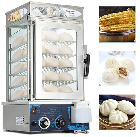 HLGKBY Cuiseur Vapeur électrique Dim Sum 1200 W, Plage de température de 30 à 110 ℃, minuterie de 10 à 60 Minutes, cuiseur Vapeur électrique pour Magasin, Buffet, Restaurant