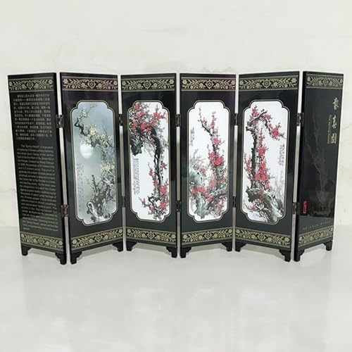 Whychstore Paravent de séparation pliable en bois à 6 panneaux pour Mini style chinois