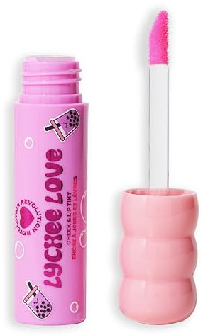I Heart Revolution Bubble Tea Milky Blush + tinta labbra, tinta viso idratante tutto in uno infusa con tè verde matcha, Lychee Love Pink