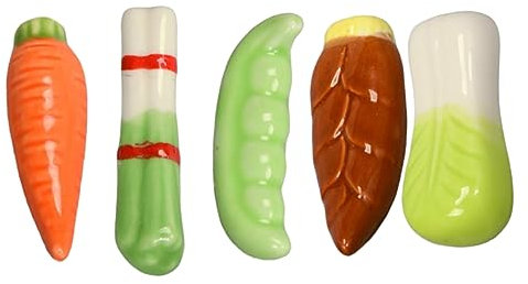 SHOWERORO 5pcs Chopsticks Rest Stands Ceramic Vegetable Chopstick Rack Spoon Fork Holder