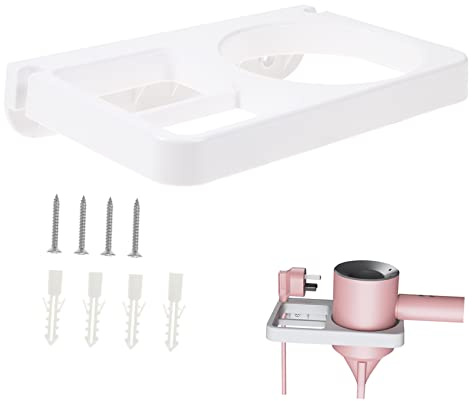 FRCOLOR Porta Asciugacapelli Da Parete Porta Asciugacapelli Da Bagno Organizer Per Apparecchi Per Capelli Materiale Sicuro Design Compatto Facile Installazione