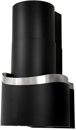 Cappa Cucina Aspirante a Parete Moderna con illuminazione led Aspirante/Filtrante 3 velocità - in acciaio inox - Nera - Made in Italy