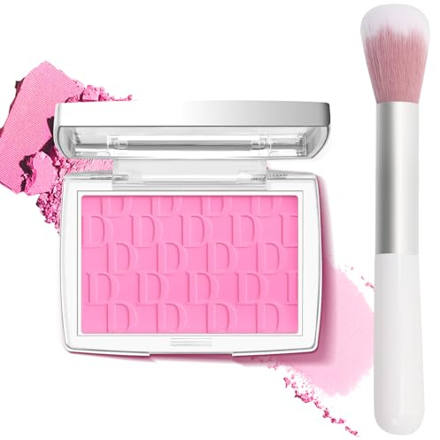 LYBHDAFA Pink Blush Powder Blush for Cheeks with Brush, Matte Blush Palette Blush Powder Face Blusher, Natural Blendable Formula Silky Lightweight Makeup Blush Rubores de Maquillaje, 001#