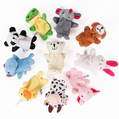 10 Stück Mini Tier Fingerpuppen, Fingerpuppen für Kinder, Mini Plüsch Fingerpuppen Baby, Cartoon Kleine Fingerpuppen Tiere Jungen und Mädchen Geschenke für Weihnachten Oster und Kinderparty