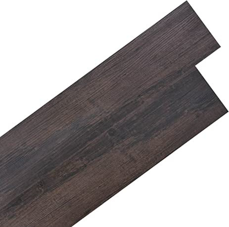 Juroupi Listoni Pavimentazione Autoadesivi PVC 5,02m² 2mm Marrone Scuro,Articoli di ferramenta,Materiali da Costruzione,Pavimenti e tappeti-245177