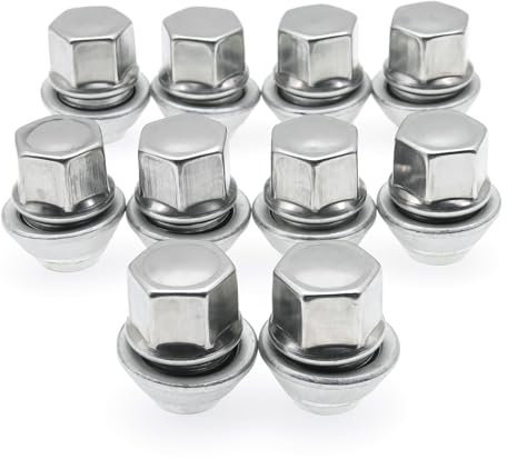 Radschrauben,Radbolzen Kegelbund Passend for Ford Fiesta Mondeo C-Max Focus MK1 MK2 MK3 ST RS. 10 Teile/los Radmuttern aus legiertem Stahl M12x1.5 19 MM Bolzen Radbolzen Reifenmutter