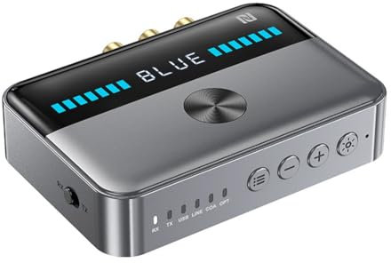 Okeeyseda Adaptador Bluetooth NFC 5.3 Receptor Bluetooth Audio Computadora Transmisor Coaxial HiFi Universal
