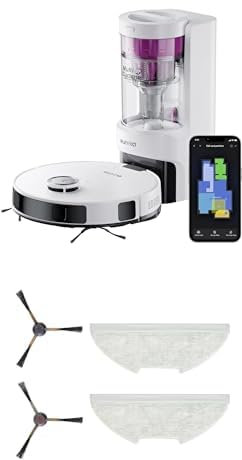 EUREKA Bundle of NERE10s Robot Aspirapolvere Lavapavimenti con Stazione, 4000Pa, Kit di Accessori per Robot Aspirapolvere e Lavapavimenti E10s: 2 Spazzole Laterali 2 x Mop
