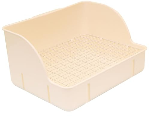 Rabbit Litter Box, 11.4x8.7x6.1'' Plastic Bunny Litter Box with Removable Grate, Easy to Clean Guinea Pig Litter Box for Rabbit, Guinea Pig, Ferret and Chinchilla,Bunny Litter Box