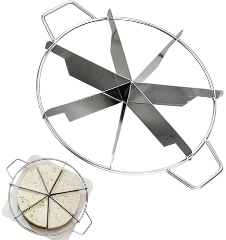 Cake Portion Cutter, Stainless Steel Pie Cutter with Handle, Round Cake Divider for Parties, Cheesecake Equal Portion Marker, Multipurpose Cake Slicer for Cutting Even Cake Pieces