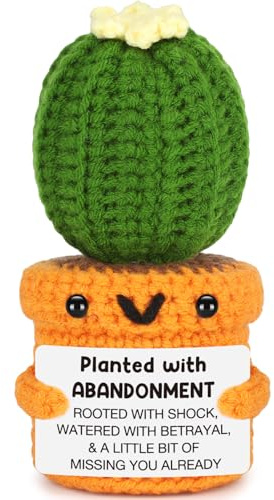 Funny Retirement Gift for Coworker Woman Men, Christmas Farewell Leaving Going Away Goodbye Gifts Boss Friend Nurse Teacher, Thanksgiving Moving Away Promotion Birthday, Abandonment Cactus Decroration
