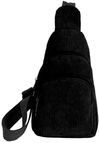 GUSXPPD Crossbody Damen, Klein Brusttasche, Cord Sling Bag, Vielseitige Brusttasche mit Verstellbarem Schultergurt für Outdoor Sport Reise Laufen Schule Einkaufen Spazierengehen