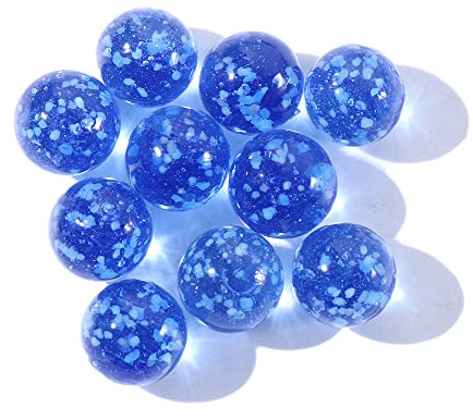 Leuchtende Glaskugel, 12 mm, Spiel-Flippermaschine, Rinder, kleine Murmeln, Glasmurmeln, springende Kugel, Aquarium-Dekoration, Flipper-Maschine (blau), 10 Stück
