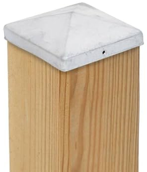 2 x Chapeau de Poteau 141 x 141 mm Pyramide – Acier Galvanisé à Chaud – Capuchon de Protection pour Poteaux en Bois 140x140 mm – Protection contre les Intempéries pour Clôtures, Pergolas et Carports