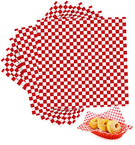 CLISPEED 24 Piezas Papel De Hornear De Papel Encerado para Alimentos Grasa para Bandeja De Horno Unidades para Hornear y Envolver Sándwiches
