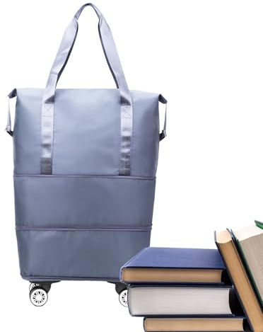Duffelväska Med Hjul Rullande Klädorganiseringsväska | Hopvikbar Kabinbagage Passar Under Sätet För Affärsresor Campingutflykter Weekendutflykter Shoppingrundor Gymträning Och