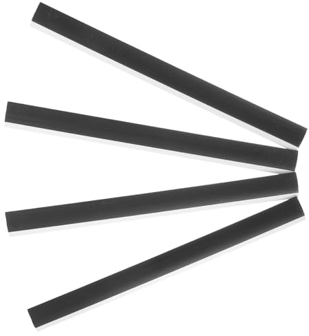 ADOCARN 4pcs Rubber Lip Replacement Dustpan Edge Strips Soft Black Dustpan Repair Accessories for Garbage Shovel Edge Protection Multipurpose Cleaning Tool Flap