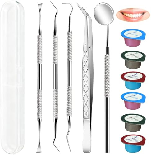 Zahnpflege Set | Professionelles Zahnreinigungsset für Zuhause | Effektiver Zahnstein Entferner | Mit Zahnpolierpaste & Zahnspiegel und weiterer Utensilien| Langlebiger Zahnreiniger aus Edelstahl