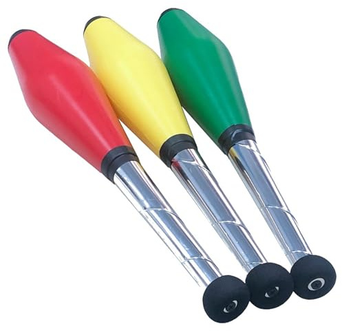 Oxxggkao Juego de 3 palos de malabares para entrenamiento de habilidades motoras finas, clubes de circo, kits de escenario para principiantes