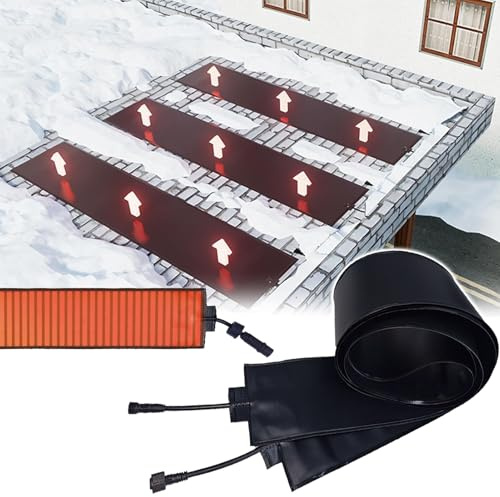 Roof Gutter Heater, 71in Self-Regulating Heating Cable, Aluminum Panels, Prevent Ice Dams & Freeze Damage, Easy Install Gutter Valley Protection, 60W
