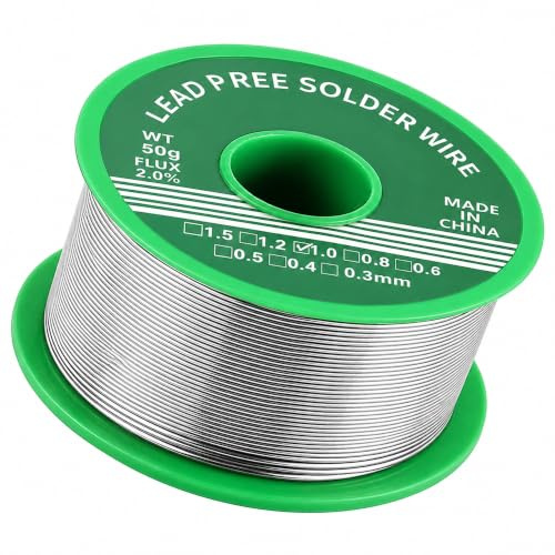 Fil de Soudure Sans Plomb 1mm 50g Sn99 Ag0.3 Cu0.7 avec Flux 2%