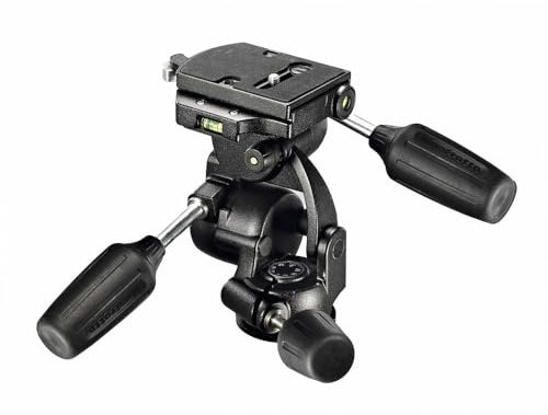 Manfrotto New Standard 3D Tripod Head with Quick Release, for Camera Tripods, Fluid Ball Head, Camera Stabilizer, Photography Accessories for Content Creation