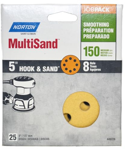 Norton 49220 Lot de 25 disques auto-agrippants P150 12,7 cm