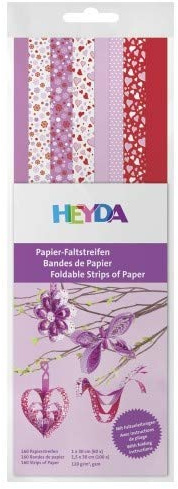 HEYDA Papier-Faltstreifen, rosa/rot, 130 g/qm VE = 1