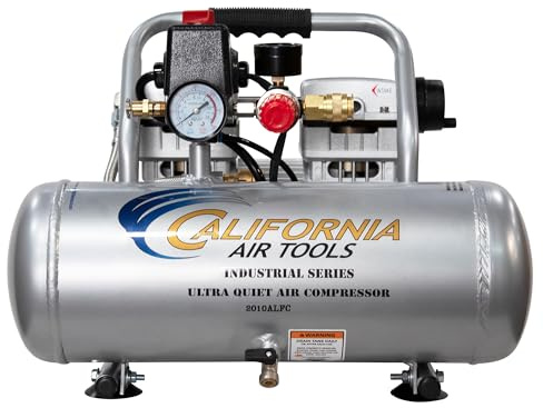 California Air Tools 2010ALFC 1.0 HP Ultra Quiet and Oil-Free Air Compressor, 2 Gallon Aluminum Tank, 60 dBA Noise Level, Industrial Series