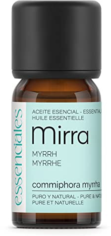 ESSENCIALES Aceite Esencial de Mirra 10 ml – 100% Puro y Natural – Aroma Envolvente – Ideal para Difusor, Relax y Aromaterapia