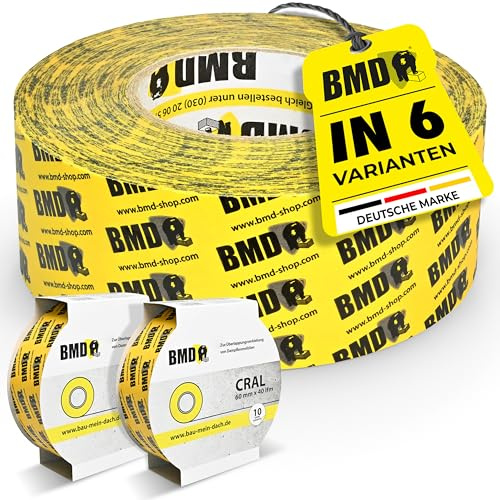 BMD cral Klebeband | 3 Rollen | 60mm x 40m |für Dampfsperren & Dampfbremsen | gemäß DIN EN 4108 Teil 11 und ENEV | Profi Qualität Made in Germany