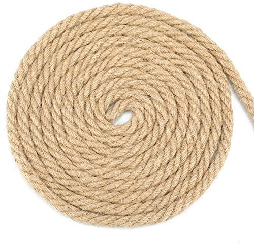 G2PLUS 10mm Dicke Juteseil, 10m Garten Hanfseil, Braun Juteseil zum Katzen Kratzbaum, 10mm Rustikal Deko Hanfseil für DIY Basteln, Aufhängen und Dekorationen