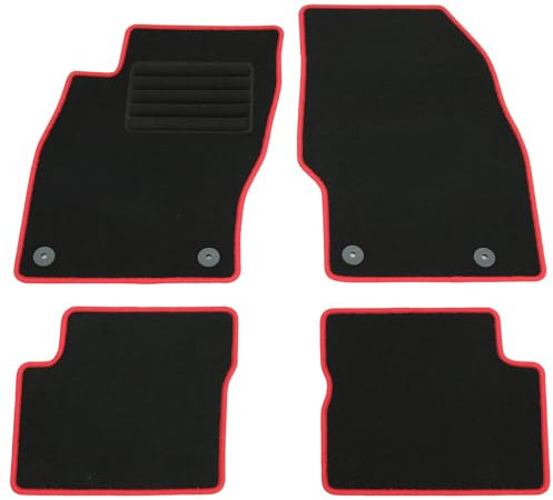 AD Tuning HG12055-ROT Fußmatten Set (4teilig) Schwarz Rot Autoteppiche Matten