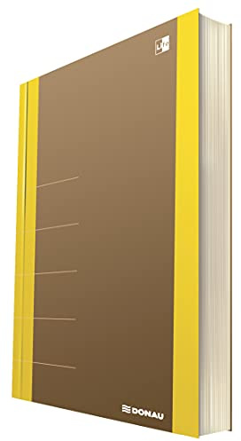 DONAU LIFE 1370001FSC-11 Notizbuch/ Notizblock kariert mit Organiser 80 Seiten, Softcover, Gelb|Für Büro, Schule und Zuhause| als Tagebuch, Bullet Journal, Schreibheft| Stilvolles design| die FSC®